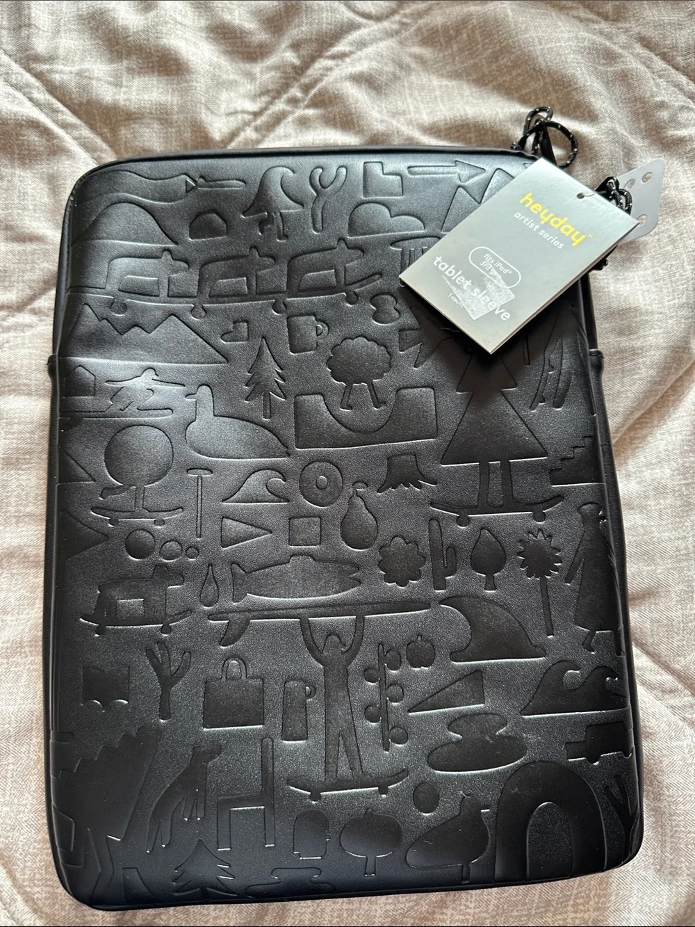 heyday Black Embossed Laptop Sleeve